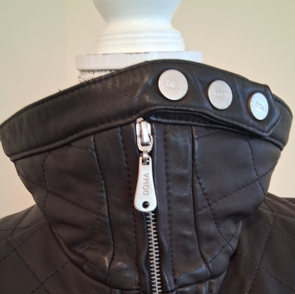 Doma Genuine Leather Quilted Bomber Jacket Size Small - Picture 9 of 10